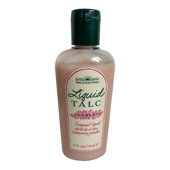 Bath & Body Works Liquid Talc Plumeria Silkening Powder 4 fl oz Vintage - Picture 1 of 3
